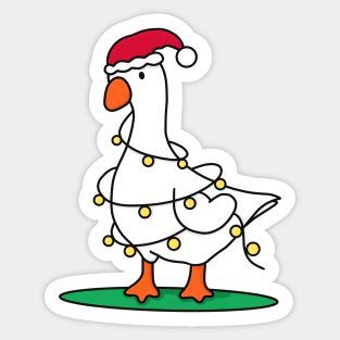 Adorable Christmas Goose Sticker